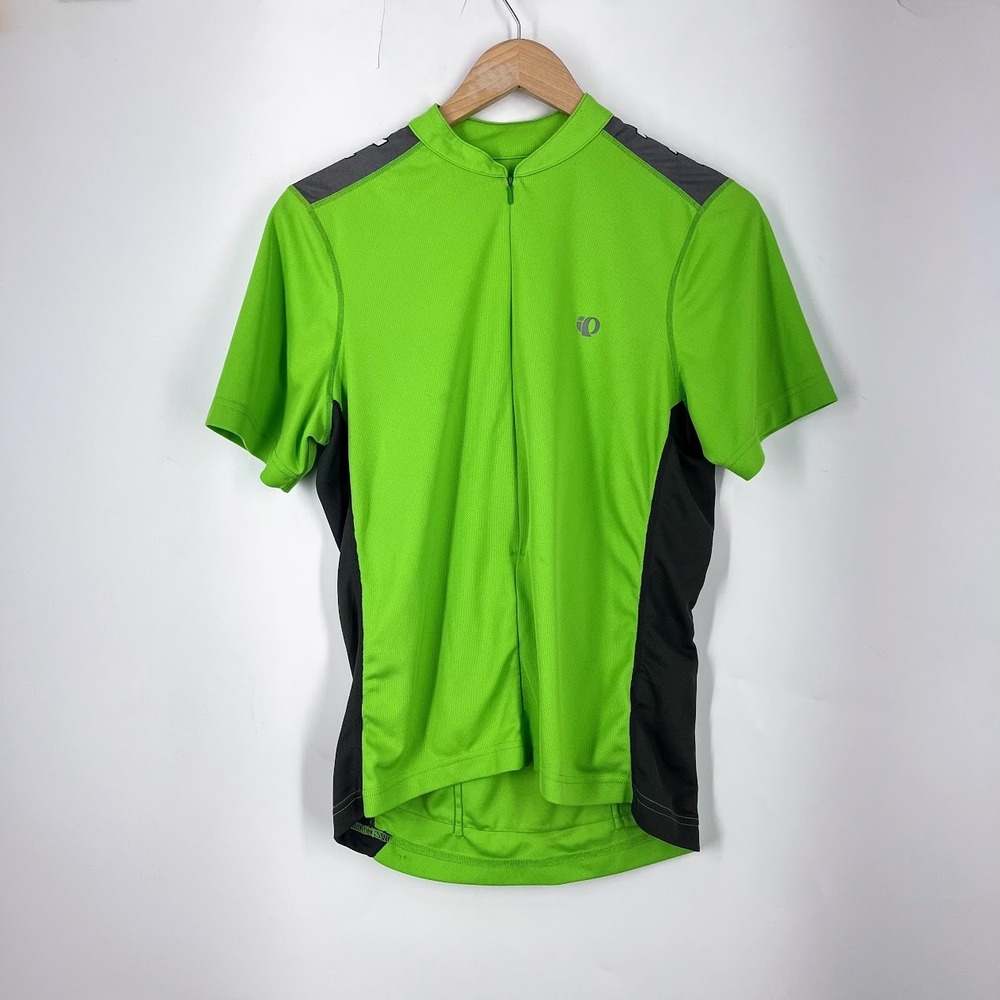 Pearl Izumi Select Series Mens Cycling Jersey Medium Lime Green Short Sleeve Zip
